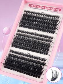 300/270片装海绵睫毛簇，单根睫毛嫁接簇，3种混合款式（30D+40D+50D+60D+80D+100D，5D），加厚海绵睫毛簇，单根貂毛睫毛嫁接，D型卷翘，长度8-16mm，适合打造新娘浓密妆效，是新娘妆容的理想之选。睫毛簇，单根睫毛，假睫毛 - 彩色 - 查看 5