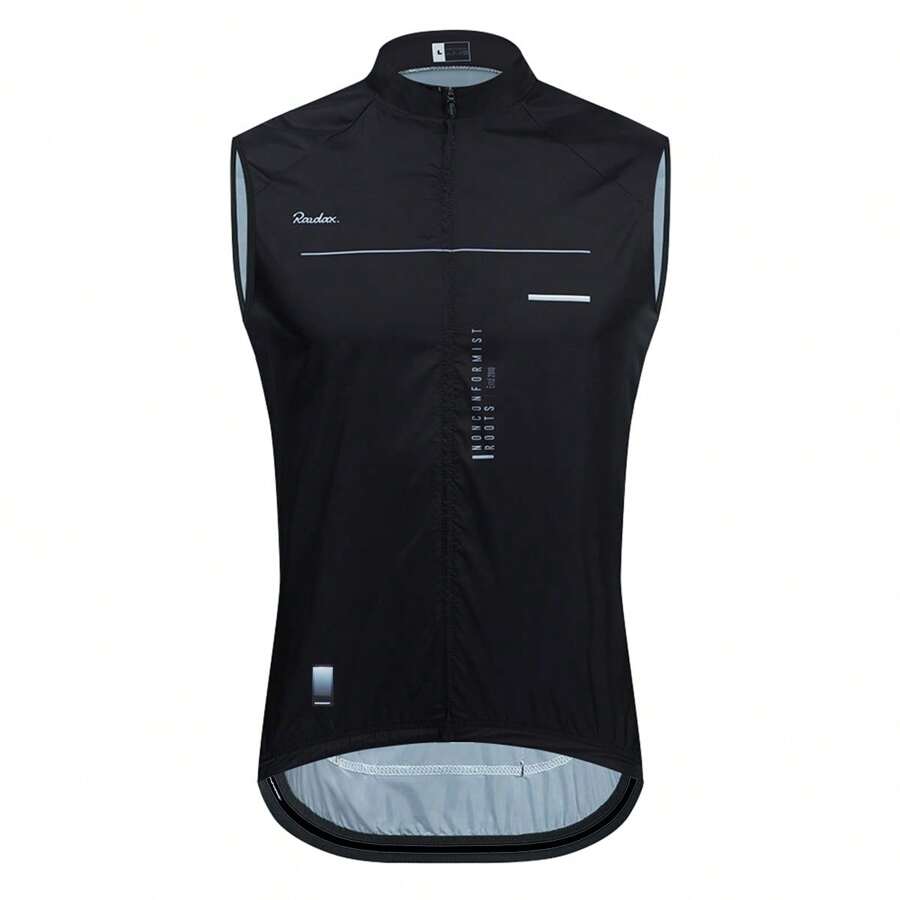 1pc Raudax Lightweight Portable Autumn Windproof Cycling Vest, Sleeveless Riding Top, Unisex - Black - View 1