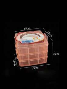 1 pieza Caja de almacenamiento de plástico transparente de uso múltiple, caja de joyas portátil y desmontable de 3 capas, caja de almacenamiento de manualidades, adecuada para aretes, anillos, collares, joyas, cosméticos, accesorios para el cabello, decoraciones para uñas, organizador de escritorio, regalo para mujeres, decoración de habitación - Multicolor - Ver 11