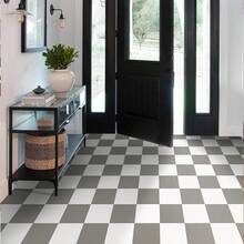 MORCART 40片自粘乙烯基地板砖，防水，可移除，尺寸为7.8英寸 x 7.8英寸，适用于DIY安装于浴室、厨房、壁炉、宠物屋、楼梯、卧室、墙面等处，黑白两色可选。 - 彩色 - 查看 11