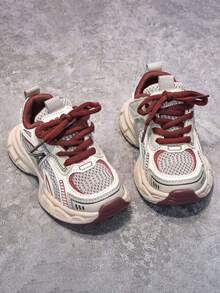 1双儿童流行运动鞋秋冬新款网眼透气男童软底防滑休闲鞋女童鞋运动鞋 - 紅色 - 查看 2