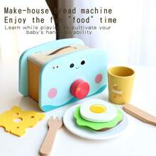 Wooden Play Kitchen Toy Set - Realistic Coffee Machine, Teapot, Cookware, Educational Building Blocks Toys For Children - Multicolor - View 8