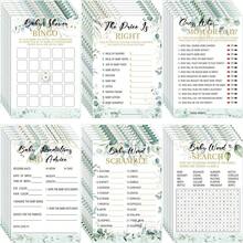 Bộ trò chơi tắm lá bạch đàn gồm 61 món, bao gồm 6 loại trò chơi - In hai mặt, 20 trò chơi mỗi trang, chẳng hạn như Bingo trong phòng tắm, Xáo trộn từ ngữ, Tìm từ, Dự đoán & Gợi ý, Ghép giá, Ai (Lá bạch đàn), Có đáp án. - Màu xanh Cadet - Xem 2