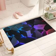 1pc Vibrant Geometric Pattern Doormat - Durable Polyester, Hand Wash Only - Suitable For Kitchen, Bedroom, Living Room, Bathroom And Patio Decor, Washable Area Rug