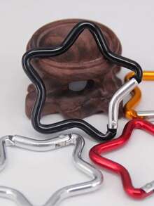 户外钥匙扣 - 创意登山扣式露营户外配件，铝制星形登山扣，创意弹簧钩钥匙扣，户外露营徒步配件，3 个工作日内发货，铝合金户外星形弹簧锁钥匙扣 - 彩色 - 查看 9