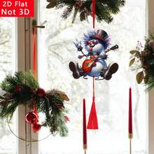 2D Plat, 1 buc, Om de zăpadă nebun, Om de zăpadă hip-hop, Om de zăpadă electronic, Decor suspendat pentru interiorul mașinii, Decorațiune acrilică multifuncțională 2D, Cu ciucure roșu, Decor pentru petrecere de sărbători, Adaugă atmosferă, Cadou de Crăciun, Cadou de Ziua Îndrăgostiților, Cadou de Anul Nou, Cadou de ziua de naștere, Decorațiune pentru bradul de Crăciun