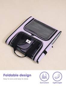 1 szt. składana torba transportowa dla zwierząt do przenośnego przechowywania, odpowiednia do podróżowania ze zwierzętami, odpowiednia dla psów i kotów o wadze do 20 funtów, z oddychającymi panelami z siatki i zamkiem błyskawicznym, lekka torba dla zwierząt z paskiem na ramię i uchwytem u góry, idealna do podróży ze zwierzętami, do samolotu, samochodu, dojazdów do pracy, pikników na świeżym powietrzu, na kemping, na badania weterynaryjne, niezbędna dla miłośników zwierząt. Torba transportowa dla kota