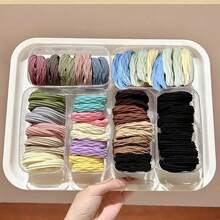 60 قطعة، شريط شعر سلس قوي كالرصاصة، حزام مطاطي سميك لربط الشعر، جديد ومنشط، ألوان عشوائية، تغليف عشوائي