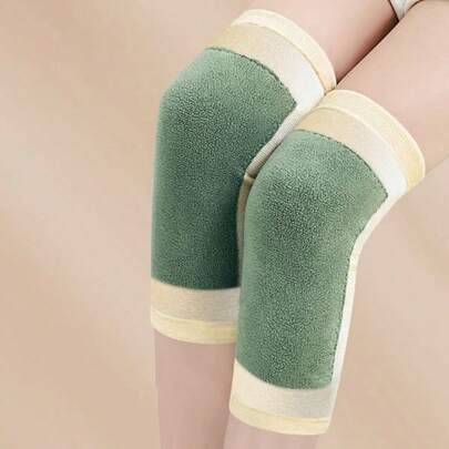 1pc Warm Moxa Knee Pad, Sports Knee Joint Cold Protection, Four-Way Stretch Thick Knitted Knee Pad