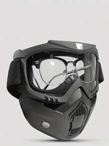 高清透明全脸防护罩，带透气面罩 - 防风、防沙焊接护目镜，适合户外活动，可调节带子，耐用塑料材质