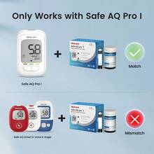 Sinocare (Without Monitor)AQ PRO I 100 Test Strips And 100 Lancets For Mg/DL & Mmol/L