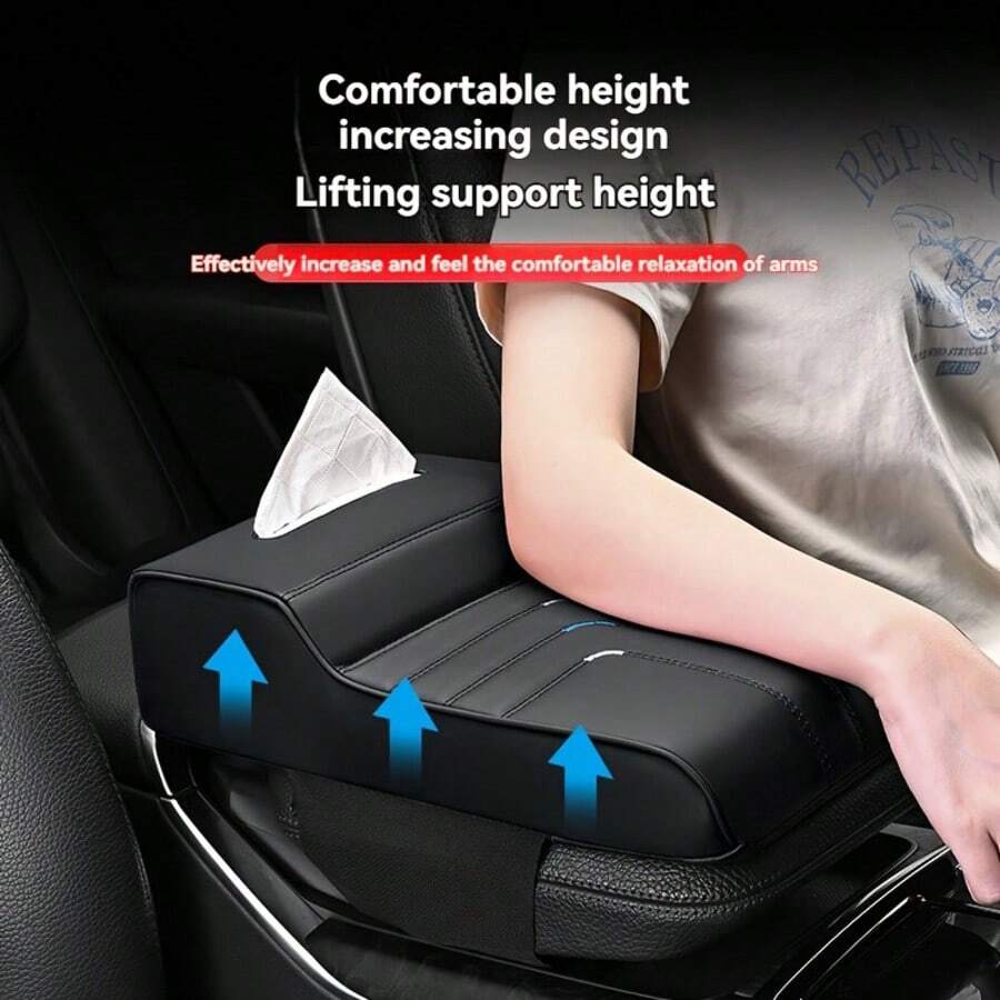 Car Armrest Box Heightening Pad, Vehicle Armrest Cushion, Multifunctional Center Console Tissue Box Suitable For Most Car Models - Multicolor - View 1