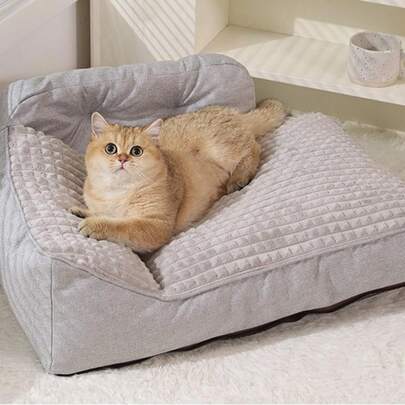 适用于小型、中型和大型犬的四季可洗宠物床垫，柔软舒适的垫子，高边缘支撑，耐用且易于清洁