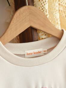 Young Girls Two Pieces Clothes Sets Fall Letter Printing Long Sleeves Cute Bow Sweatershirt And Pants Casual Wear Spring Outfits