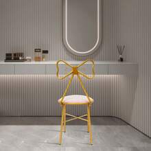 SENDERPICK Modern Pink Butterfly-Shaped Vanity Chair, Dining Chair, Makeup Chair, Butterfly Backrest Chair, 78cm Simple Metal Dressing Table Makeup Chair With Stool Velvet Chair - Màu Hồng baby - Xem 10