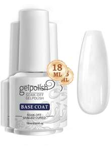 2瓶18毫升免擦洗凝胶底油和面油套装，光泽持久，适用于家庭美甲沙龙DIY，需配合UV/LED灯使用。1/2/3瓶装，包含免擦洗底油、哑光面油和面油。