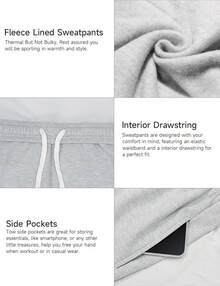 Women's Fleece Lined Wide Leg Thermal Winter Warm Baggy Sweatpants With Pockets - 紅色 - 查看 4