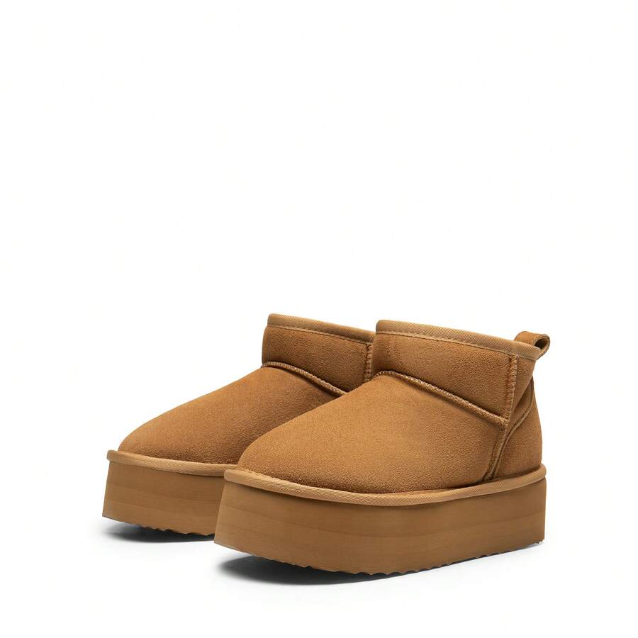 Women's Wide-Lasting Thick-Soled Snow Boots Are Fashionable And Comfortable For Commuting And Suitable For Daily Wear Autumn And Winter Boots - màu nâu đỏ - Xem 1