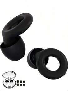 1 par de tapones para los oídos de segunda generación - Hechos de material de silicona, tapones para conciertos, protección auditiva de alta fidelidad con reducción de ruido, adecuados para el trabajo y personas sensibles al ruido, incluye una caja de almacenamiento + 4 pares de tapones reductores de ruido en tallas X, S, M, L. Esencial para el regreso a la escuela. Evita que el compañero de cuarto ronque.