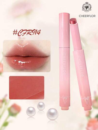 CHEERFLOR Glossy Jelly Mirror Lipstick,Light And Clear, Color-Holding ,Moisturizing, With Plant Extract, With Hyaluronic Acid & Kunioli Seed Oil & White Pool Flower Seed Oil, Diamond Lip Plumper Gloss, Daily Makeup,