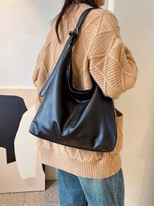 Fashionable Large Capacity Shoulder Bag For Women, Design Tote Bag - Black - View 3