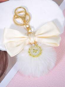 1pc Bowknot Bag Charm, A Bag Accessory, And An Faux Pearl Keychain. It's A Perfect Mother's Day Gift. This Cute Faux Pearl Beaded Bracelet-Style Keychain Exudes A Vintage Charm. It Is Suitable For Decorating Ladies' And Girls' Handbags, Backpacks, And Even Cars. The Pearl Pendant Adorned With A Ribbon Is Also An Excellent Choice For Valentine's Day And Birthday Gifts. - Multicolor - View 33