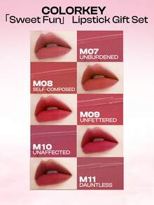 COLORKEY 5PCS Matte Lip Tint Gift Set,Liquid Lipstick,Matte,Lip Gloss,Long-Lasting,Silky Creamy,Non-Stick Cup,Weightless,For Beginner For Women For Daily Use,Gift For Women Mom Wife Sister Teen Girl Friend,Christmas,Christmas Gifts,Makeup