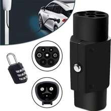 Adaptador para vehículo eléctrico de 32 A, cargador compatible con Tesla BYD, JAC, SKYWELL, FOTON a GBT EVSE - Negro - Ver 1