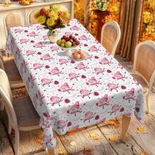 1pc Snowman Digital Print Tablecloth, Rectangular Durable Polyester Fabric, Suitable For Home, Kitchen, Garden, Holiday Gatherings, Weddings, Restaurants And Banquets, Christmas Holiday Decor - Multicolor - View 4