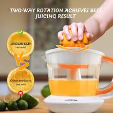 Aigostar Electric Citrus Juicer, 700ml Bowl, 2 Cones, 2-Way Rotation, Filter, Lemon & Grapefruit White - Nia 031IL - UK Plug(220-240V) - View 3