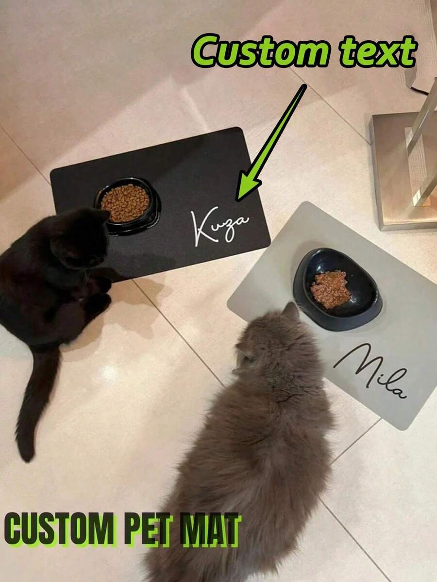 Custom Pet Feeding Mat | Personalized Dog & Cat Food Placemat With Name | Premium Diatomite, Non-Slip, Waterproof, Easy To Clean | Cute Pet Gift For Food Bowls, Gift For Dog, Gift For Cat, Gift For Pet Lovers Ornamental Stylish,Fashion,Colorful,Vintage,Cute,Contracted,Cuties Custom,Unique,Customized,Personalized Pet For Anniversaries,For Birthdays - Multicolor - View 1