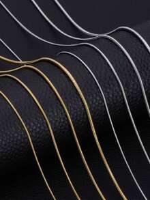 HIYEE Chain Necklace Mix And Match For Women Men Stainless Steel Snake Twist Long Collar High Polished Non Fade - As Shown - View 1