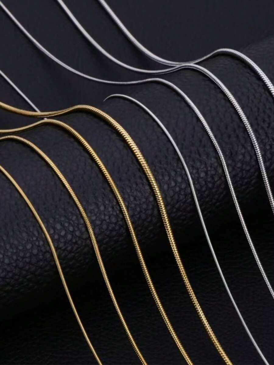 HIYEE Chain Necklace Mix And Match For Women Men Stainless Steel Snake Twist Long Collar High Polished Non Fade - As Shown - View 1