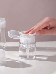 1 pieza Botella rociadora recargable blanca de 150ml, botella dispensadora portátil de viaje, estilo de bomba para envase cosmético, herramienta de maquillaje, botella para desmaquillante, champú