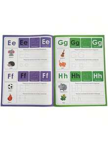 A4 Spanish Alphabet Handwriting Practice Notebook, Early Education Learning Book For Kids - Multicolor - View 9