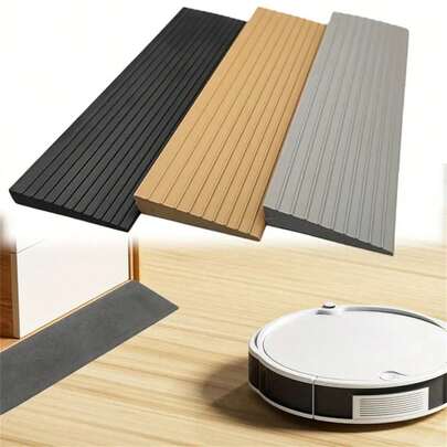 1 件 0.9mx5cm 多用途坡道垫门槛坡道 - 自粘、耐用、防滑，适用于机器人吸尘器、购物车、自行车、轮椅 - 非常适合室内门槛