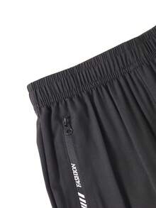 1 buc. Pantaloni sport casual pentru adolescenți și băieți, cu talie elastică, lejeră - Negru - Vizualizare 4