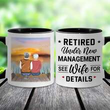 1 pieza Taza con diseño personalizado del nombre de jubilación, taza de texto personalizado, taza de café personalizada, taza de familia personalizada, crea tu propia taza, taza personalizada con nombre para café, regalo de recuerdo de jubilación, regalo para mejor amigo, regalo de jubilación para mamá/papá/abuelo/colega/amigo