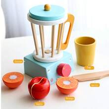 Wooden Play Kitchen Toy Set - Realistic Coffee Machine, Teapot, Cookware, Educational Building Blocks Toys For Children - Multicolor - View 14