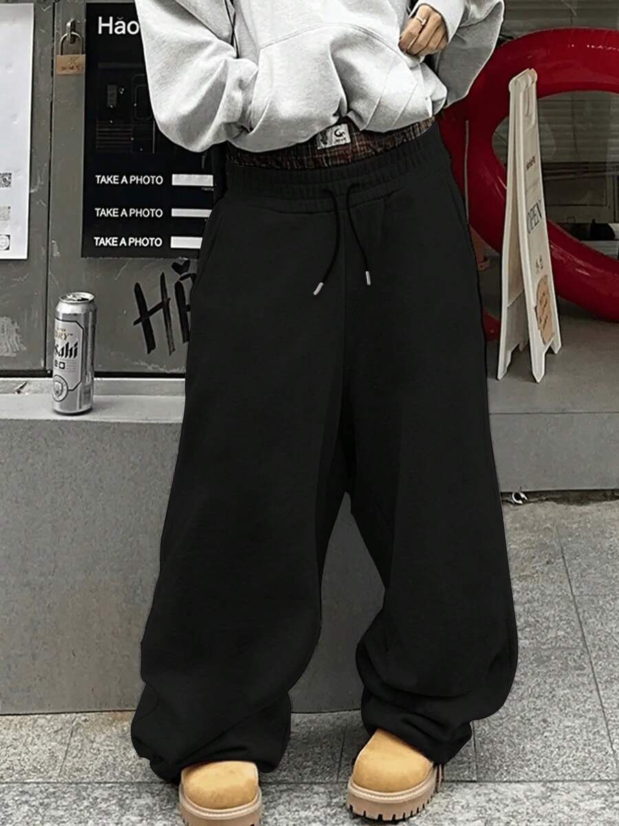 Pantaloni de trening cu croială dreaptă, potriviți pentru toate anotimpurile, croială lejeră, stil casual stradal și confortabili, pantaloni de trening pentru antrenament.