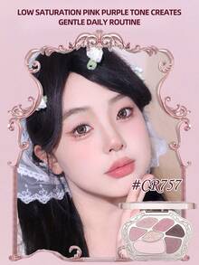 COLORROSE 7-Color Western Retro Eyeshadow Palette, Matte & Shimmer Eyeshadows, High Pigmentation, Long-Lasting, Smooth Texture, With Mirror, Multi-Function Makeup Palette Including Highlighter & Blush