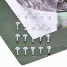 20Pcs Clear Lip Labret Medusa Piercing Studs Jewelry Flat Plastic Back Lip Rings Retainer Push Fit Bioflex Piercing For Monroe Ashelry Tragus Helix 6mm 8mm 10mm 12mm For Work,Clear Earring Studs Nose Pin Cartilage Earring Invisible Plastic Tragus Labret Helix Earring Piercing Retainer
