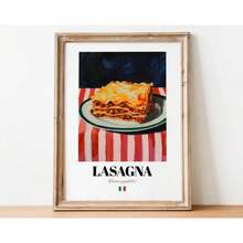 1 Stück moderne, farbenfrohe Poster mit italienischen Lebensmitteln, Desserts und Getränken, italienische kulinarische Leinwandmalerei Wandkunst für Bar, Küche, Esszimmer, Heimdekoration ohne Rahmen - A - Übersicht 23