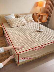 1件床笠，床上用品，床垫保护套，亲肤床垫套，卧室装饰，透气绗缝床垫垫，适用于8-15英寸床垫，房间装饰，静音床垫套，适用于卧室、客房，深口袋设计，床垫套，防尘床笠，适用于单人床、双人床、大号床、特大号床，仅包含床笠，不含枕套，床上用品礼品，可机洗，秋季家居装饰，婚礼，秋季装饰 - 彩色 - 查看 34