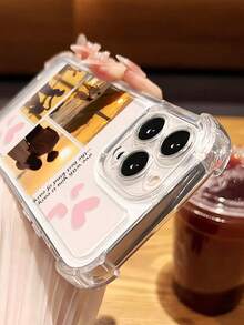 Cute Customized Heart-Shaped Romantic Personalized Photo & Text Protective Phone Case 1pc, Suitable For A13, A14, A15, A16, Capability A33, A34, A35, A52, A53, A54, A55, S20, S21, S22, S23, S24, S25 Ultra Plus, 11, 12, 13, 14, 15, 16 Pro Max,Season Picks,2025phonecase,Cute Phone Cases, Anniversary Gift,International Version, Not The Domestic Version, Birthday Gift, Y2K Aesthetic - Clear - View 3