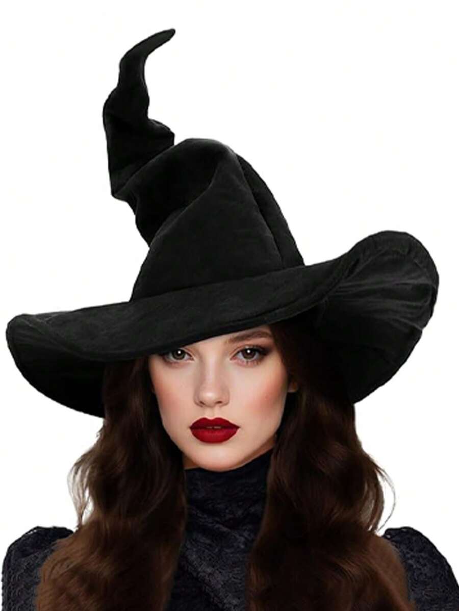 5PCS Witch Hat, Height 38cm/14.96in Width 37/14.57in Witch Costume Large Witch Hat For Adults And Teens Halloween Gifts Christmas Gifts, New Year Gifts Easter Gifts Party Favors Queue Toys 1 Novelty Cosplay Accessory Halloween Costume Party Christmas Masquerade Carnival Magician Hat Easter Gift Stuffed Bag Gift A Surprise