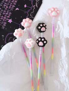 1pc/3pcs/6pcs Colorful Spiral Neutral Pens, Cat Paw Pastel Pens, Gradient Color Planner Pens, Dreamlike Doodle Rainbow Pens, Multi-Color In One Pen, High-Quality Creative Student Stationery Pens, DIY Graffiti Drawing Pens, Suitable For Sketching And Painting, Professional Drawing Pens For Artworks, Waterproof And Smudge-Proof, Smooth Writing