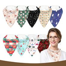 1 Fashionable Adult Triangular Scarf, Adult Dining Bib, Skin-Friendly And Soft, Breathable, Machine Washable, Suitable For Outdoor Decoration And People Who Need Care, Suitable For Older Children And Middle-Aged And Elderly People, Suitable For Men And Women, Four Seasons, Christmas Gift