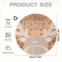 4 Stücke Weihnachtsstil Holzbrett Gemälde - rund, geeignet für Heimdekoration und Zusammenkünfte - perfekte Geschenkidee, Weihnachtsthemen Heimdekoration, ideal für Weihnachten - Holzschnitt-Malerei-Kreis - Übersicht 19