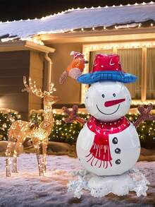 MECRLA 1 个圣诞装饰气球，4 种款式可供选择：圣诞老人、驯鹿、雪人、雪橇圣诞老人，适用于圣诞派对装饰、节日派对装饰和场景装饰 - 多種款式可選 - 查看 2